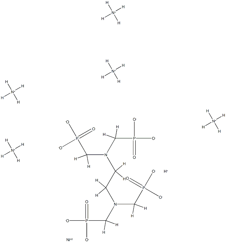 pentaammonium hydrogen [[[ethylenebis[nitrilobis(methylene)]]tetrakis[phosphonato]](8-)]nickelate(6-) Structure