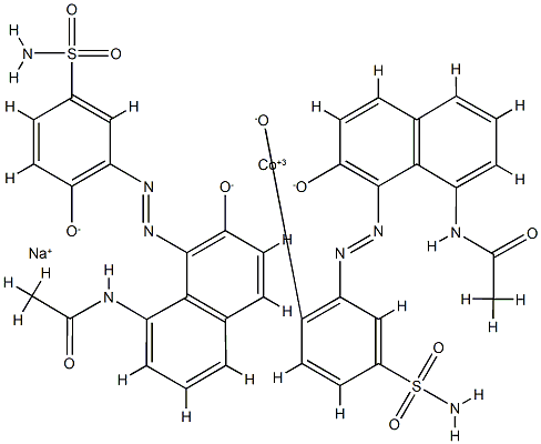 Cobaltate(1-), bis[N-[8-[[5-(aminosulfonyl) -2-hydroxyphenyl]azo]-7-hydroxy-1-naphthalenyl ]acetamidato(2-)]-, sodium,68966-95-0,结构式