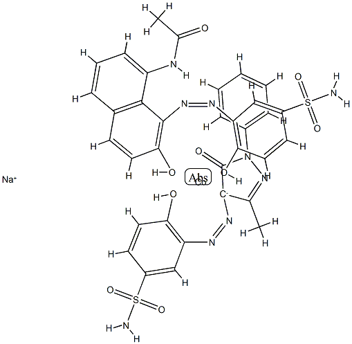 68966-96-1 Cobaltate(1-), [N-[8-[[5-(aminosulfonyl)-2-hydroxyphenyl]azo]-7-hydroxy-1-naphthalenyl]acetamidato(2-)][3-[(4,5-dihydro-3-methyl-5-oxo-1-phenyl-1H-pyrazol-4-yl)azo]-4-hydroxybenzenesulfonamidato(2-)]-, sodium