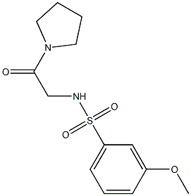 3-methoxy-N-[2-oxo-2-(1-pyrrolidinyl)ethyl]benzenesulfonamide 化学構造式