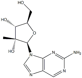2-AMino-9-(2-C-Methyl-β-D-ribofuranosyl)-9H-purine Structure