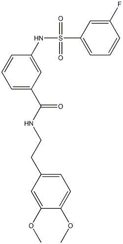 N-[2-(3,4-dimethoxyphenyl)ethyl]-3-{[(3-fluorophenyl)sulfonyl]amino}benzamide 结构式