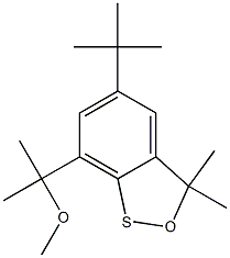 2-(2-methoxypropan-2-yl)-7,7-dimethyl-4-tert-butyl-8-oxa-9-thiabicyclo [4.3.0]nona-2,4,10-triene Struktur