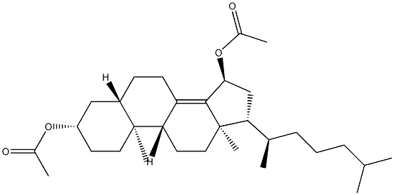 5α-Cholest-8(14)-ene-3β,15α-diol diacetate,69140-08-5,结构式