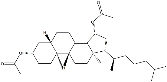 5α-コレスタ-8(14)-エン-3β,15β-ジオールジアセタート 化学構造式