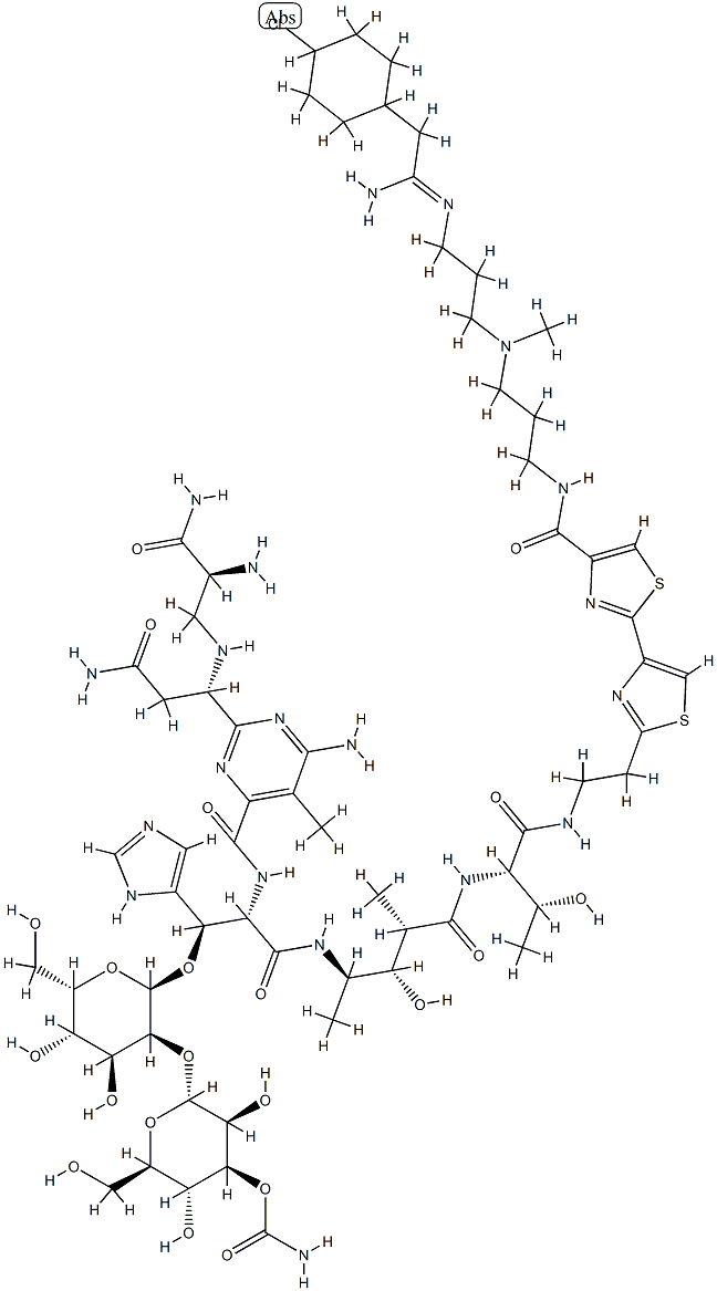 N1-[3-[[3-[[2-(4-クロロシクロヘキシル)-1-イミノエチル]アミノ]プロピル]メチルアミノ]プロピル]ブレオマイシンアミド 化学構造式