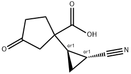 Cyclopentanecarboxylic acid, 1-[(1R,2R)-2-cyanocyclopropyl]-3-oxo-, rel- (9CI)|