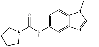 1-Pyrrolidinecarboxamide,N-(1,2-dimethyl-1H-benzimidazol-5-yl)-(9CI) Structure