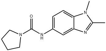 1-Pyrrolidinecarboxamide,N-(1,2-dimethyl-1H-benzimidazol-5-yl)-(9CI) 化学構造式