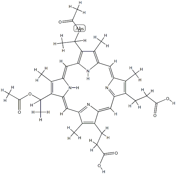 O,O'-diacetylhematoporphyrin 化学構造式