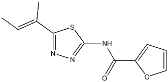 2-Furancarboxamide,N-[5-(1-methyl-1-propenyl)-1,3,4-thiadiazol-2-yl]-(9CI) 化学構造式