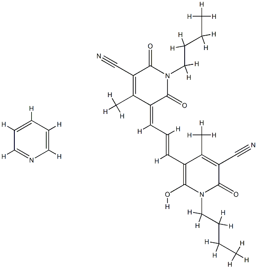 1-butyl-5-[3-(1-butyl-5-cyano-1,6-dihydro-2-hydroxy-4-methyl-6-oxo-3-pyridyl)allylidene]-1,2,5,6-tetrahydro-4-methyl-2,6-dioxopyridine-3-carbonitrile, compound with pyridine (1:1) Structure