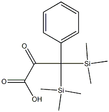 β,β-ビス(トリメチルシリル)-α-オキソベンゼンプロピオン酸 化学構造式