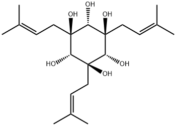 1-C,3-C,5-C-Tris(3-methyl-2-butenyl)-scyllo-inositol Struktur