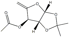 3-O-Acetyl-5-deoxy-1-O,2-O-isopropylidene-β-L-threo-penta-4-enofuranose Struktur