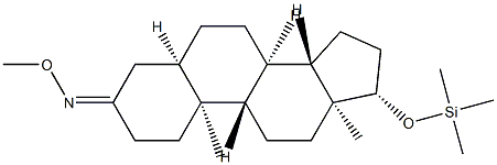 17β-(トリメチルシロキシ)-5β-アンドロスタン-3-オンO-メチルオキシム 化学構造式