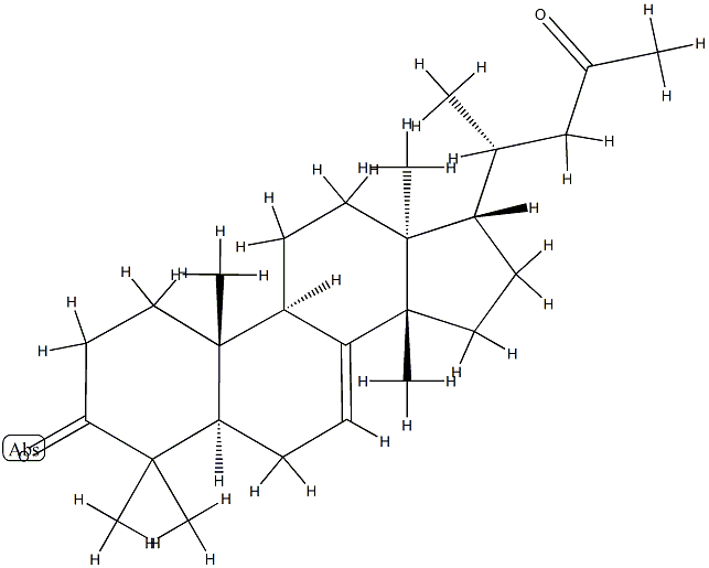 (13α,14β,17α)-4,4,14-Trimethyl-5α-chol-7-ene-3,23-dione,6985-34-8,结构式