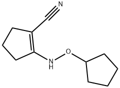 1-Cyclopentene-1-carbonitrile,2-[(cyclopentyloxy)amino]-(9CI) 化学構造式