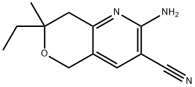 5H-Pyrano[4,3-b]pyridine-3-carbonitrile,2-amino-7-ethyl-7,8-dihydro-7-methyl-(9CI) 化学構造式