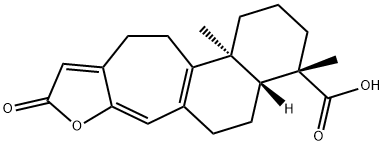 (4S)-2,3,4,4aβ,5,6,9,11,12,12b-デカヒドロ-4,12bα-ジメチル-9-オキソ-1H-ナフト[1',2':5,6]シクロヘプタ[1,2-b]フラン-4α-カルボン酸 化学構造式