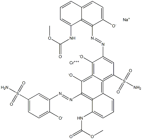 sodium bis[methyl [8-[[2-hydroxyphenyl]azo]-7-hydroxy-5-sulphamoyl-1-naphthyl]carbamato(2-)]chromate(1-),69943-64-2,结构式