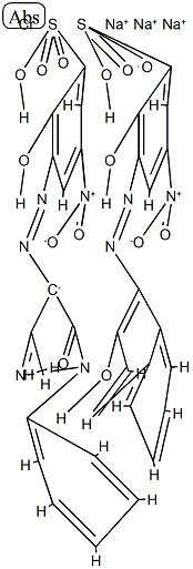 [3-[(4,5-二氢-3-甲基-5-氧代-1-苯基-1H-吡唑-4-基)偶氮]-2-羟基-5-硝基苯磺酸根合(3-)][2-羟基-3-[(2-羟基-1-萘基)偶氮]-5-硝基苯磺酸根合(3-)]铬酸(3-)三钠, 69943-66-4, 结构式