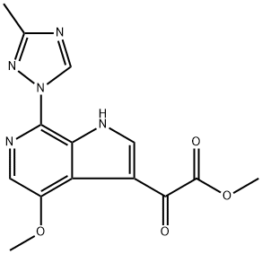 1H-Pyrrolo[2,3-c]pyridine-3-acetic acid, 4-Methoxy-7-(3-Methyl-1H-1,2,4-triazol-1-yl)-α-oxo-, Methyl ester Structure