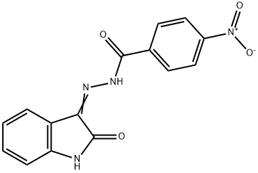 (E)-4-nitro-N-(2-oxoindolin-3-ylidene)benzohydrazide Struktur