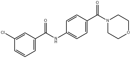 3-chloro-N-[4-(morpholin-4-ylcarbonyl)phenyl]benzamide 化学構造式
