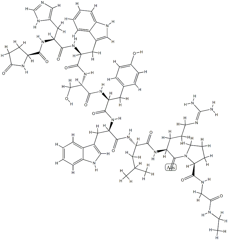 6-D-トリプトファン-10-(N-エチルグリシンアミド)黄体形成ホルモン放出因子(ブタ) 化学構造式
