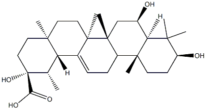 3β,6β,18-トリヒドロキシウルサ-12-エン-30-酸 化学構造式