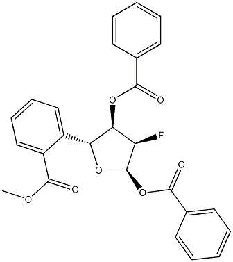 1,3,5-Tri-O-benzoyl-2-deoxy-2-fluoro-α-D-ribofuranose Struktur