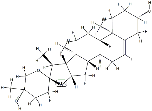 (25S)-Spirost-5-ene-3β,25-diol 结构式