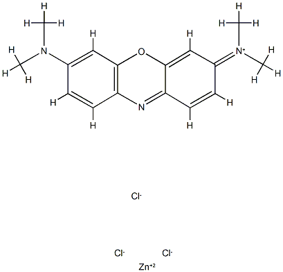 3,7-ビス(ジメチルアミノ)フェノキサジン-5-イウム・クロリド/亜鉛ジクロリド 化学構造式