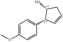 3-Cyclopenten-1-ol,2-(4-methoxyphenyl)-,(1R,2R)-rel-(9CI) Structure
