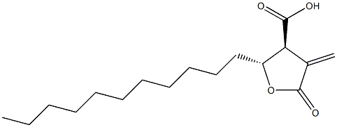 [2R,(+)]-Tetrahydro-4-methylene-5-oxo-2-undecyl-3β-furancarboxylic acid Struktur