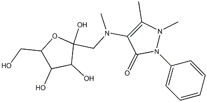 N-(2-(5-hydroxymethyl-2,3,4,5-tetrahydro-2,3,4-trihydroxy)furyl)methyl-N-methylantipyrine 结构式