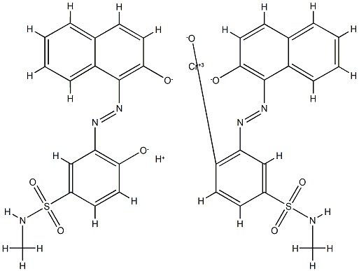 hydrogen bis[4-hydroxy-3-[(2-hydroxy-1-naphthyl)azo]-N-methylbenzenesulphonamidato(2-)]chromate(1-) 结构式