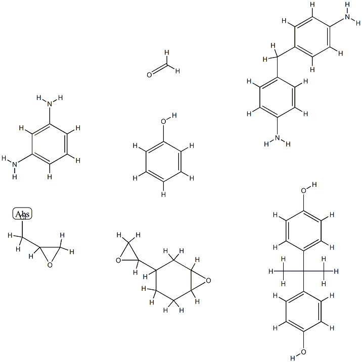 Formaldehyde, polymer with 1,3-benzenediamine, (chloromethyl)oxirane, 4,4'-methylenebis[benzenamine], 4,4'-(1-methylethylidene)bis[phenol], 3-oxiranyl-7-oxabicyclo[4.1.0]heptane and phenol 化学構造式