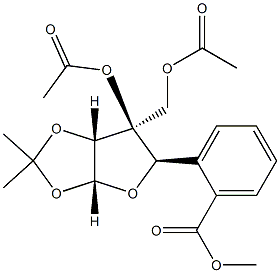 3-C-[(Acetyloxy)methyl]-1-O,2-O-isopropylidene-α-D-xylofuranose 3-acetate 5-benzoate,70723-03-4,结构式