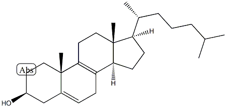 コレスタ-5,8-ジエン-3β-オール 化学構造式