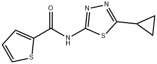 2-Thiophenecarboxamide,N-(5-cyclopropyl-1,3,4-thiadiazol-2-yl)-(9CI) 化学構造式