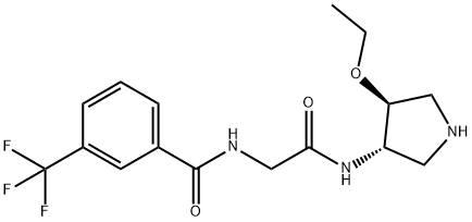 N-(2 - (((3S,4S)-4-乙氧基吡咯烷-3-基)氨基)-2-氧代乙基)-3-(三氟甲基),708273-42-1,结构式