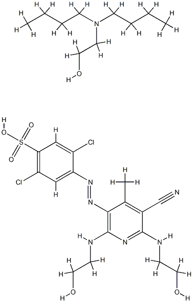 70917-04-3 2,5-dichloro-4-[[5-cyano-2,6-bis[(2-hydroxyethyl)amino]-4-methyl-3-pyridyl]azo]benzenesulphonic acid, compound with 2-(dibutylamino)ethanol (1:1)