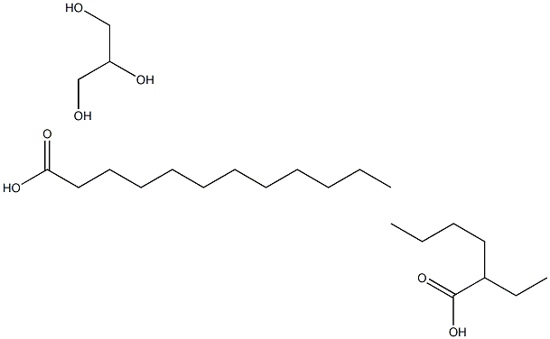Dodecanoic acid, mixed esters with 2-ethylhexanoic acid and trimethylolpropane 化学構造式