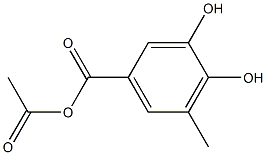 Benzoic acid, 3,4-dihydroxy-5-methyl-, anhydride with acetic acid (9CI) Structure