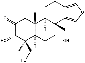 (4S)-3α-ヒドロキシ-4,8-ビス(ヒドロキシメチル)-4-メチル-18-ノル-16-オキサ-5α-アンドロスタ-13(17),14-ジエン-2-オン 化学構造式