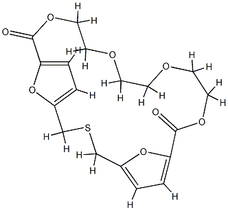 10,13,16,19,24,25-Hexaoxa-3-thiatricyclo[19.2.1.15,8]pentacosa-5,7,21,23(1)-tetrene-9,20-dione,71349-35-4,结构式