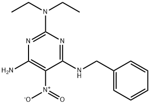 N~4~-benzyl-N~2~,N~2~-diethyl-5-nitropyrimidine-2,4,6-triamine 结构式