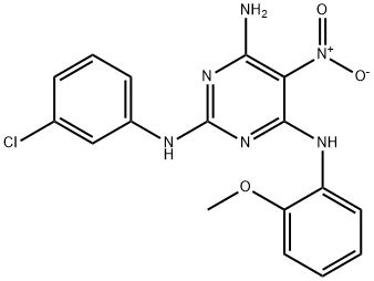 N~2~-(3-chlorophenyl)-N~4~-(2-methoxyphenyl)-5-nitropyrimidine-2,4,6-triamine Structure